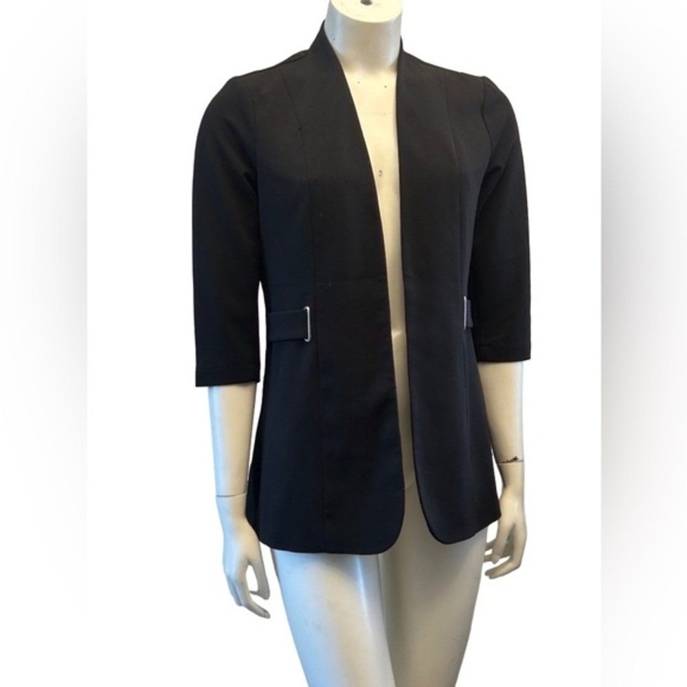 89th & Madison Elegant Black Open-Front Blazer